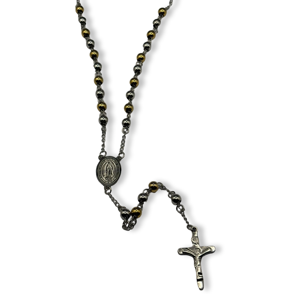 Silver & Gold Medium Rosary (Non Tarnish)