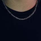 Silver Mini Figaro Link Necklace 16inches