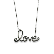 Load image into Gallery viewer, Silver Script Love Necklace
