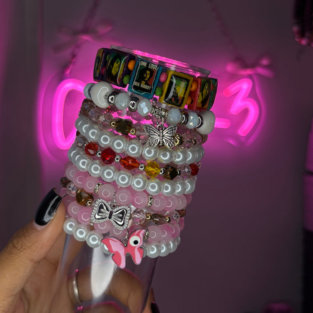 Pink Lover ⛓️🎀 10PC Meg Stack (Beaded Bracelet Set)