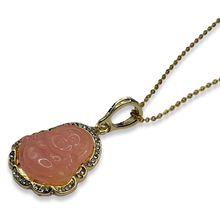 Load image into Gallery viewer, Pink &amp; Gold Diamond Buddha Necklace
