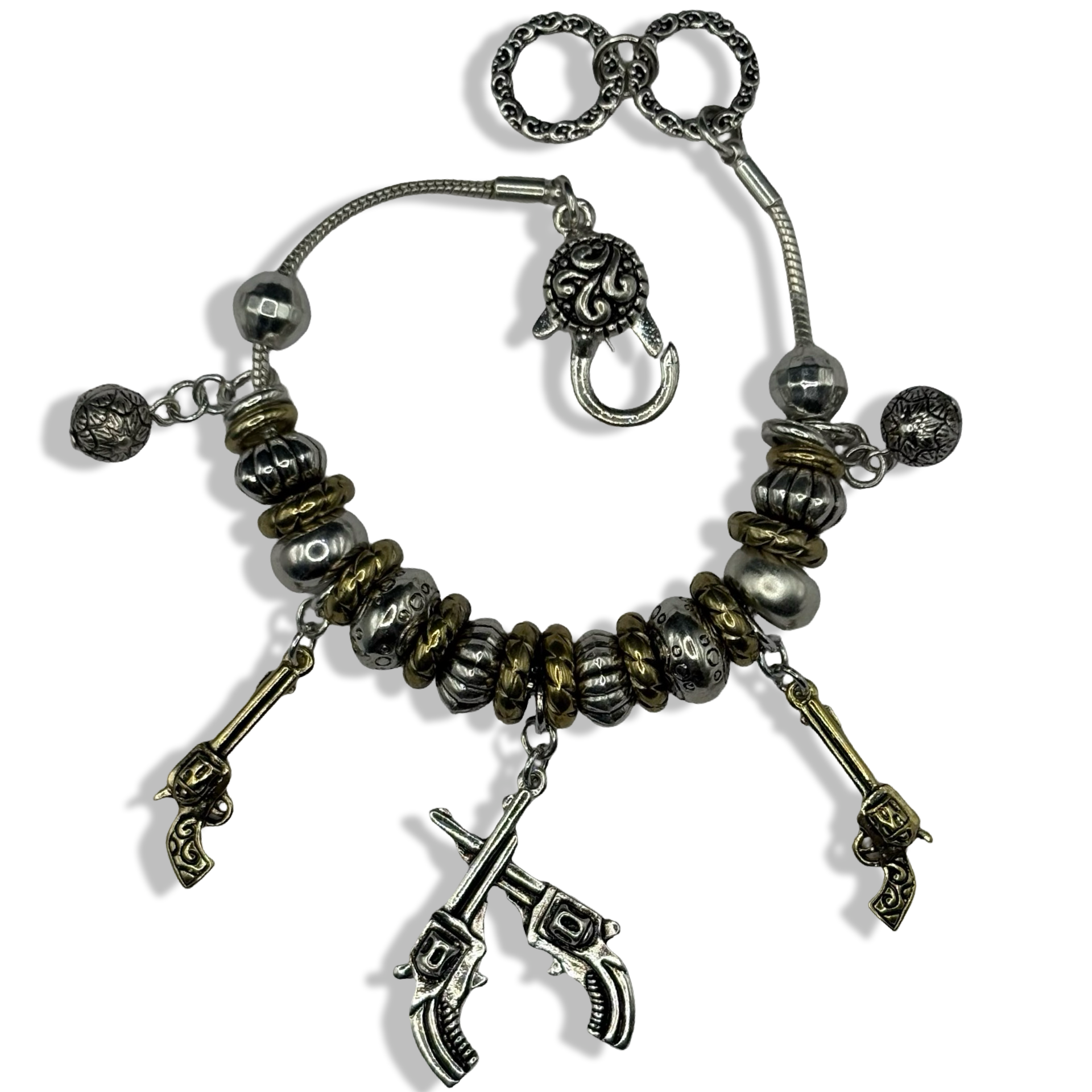 Silver & Gold Western Babe Charm Bracelet