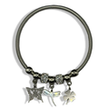 Silver Fly Girl Spring Charm Bracelet