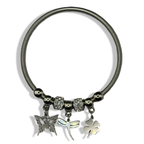 Silver Fly Girl Spring Charm Bracelet