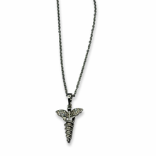 Load image into Gallery viewer, Silver Diamond Caduceus Necklace
