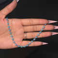 Gold & Baby Blue Mal de Ojo Anklet