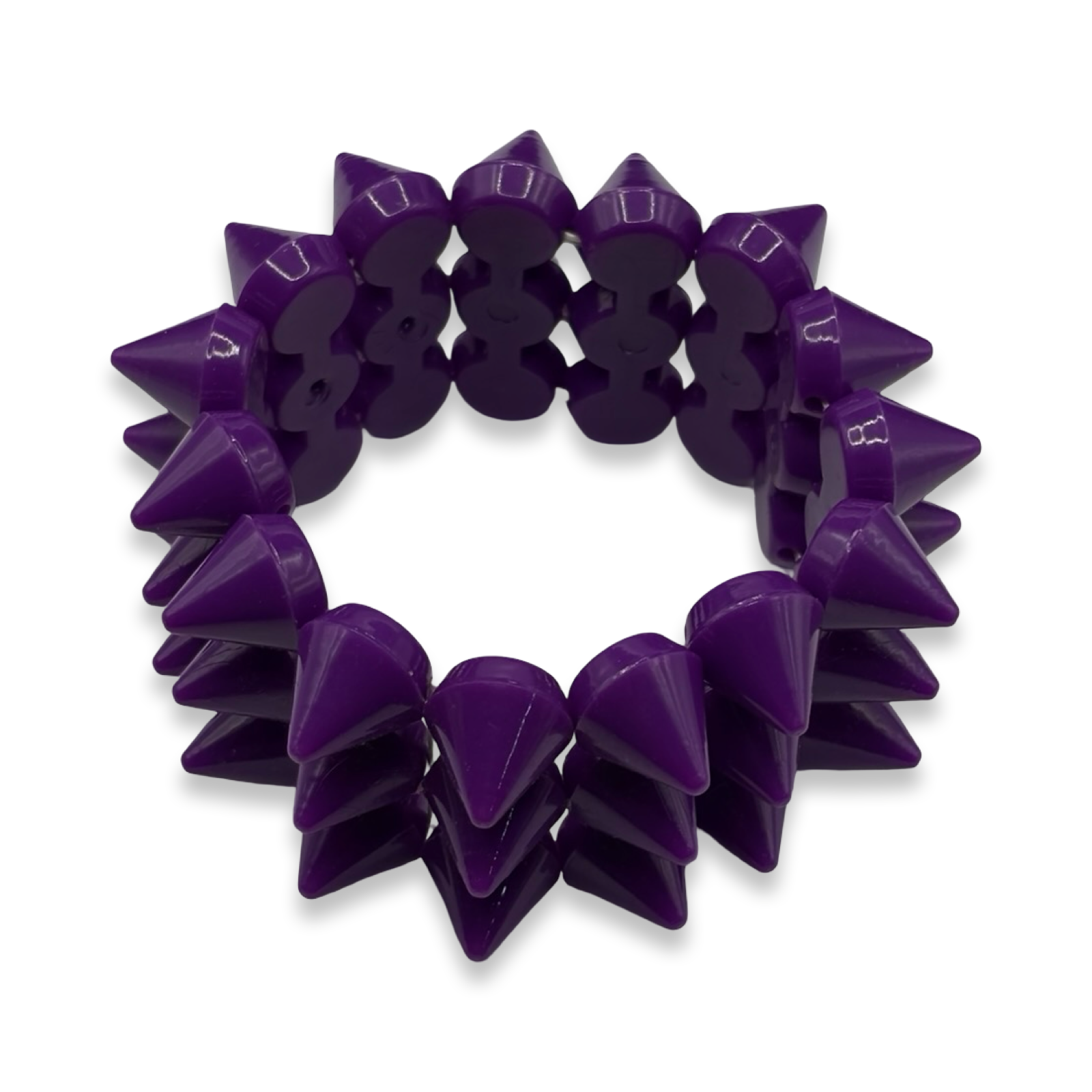Purple Y2K Spike Beaded Bracelet
