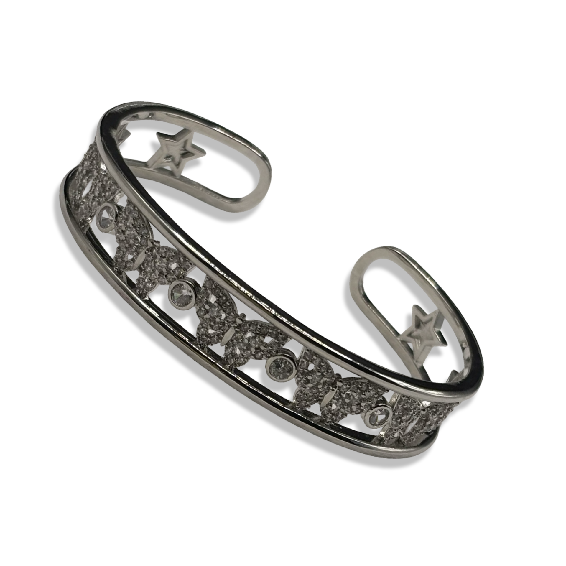Silver Diamond Mariposita Cuff