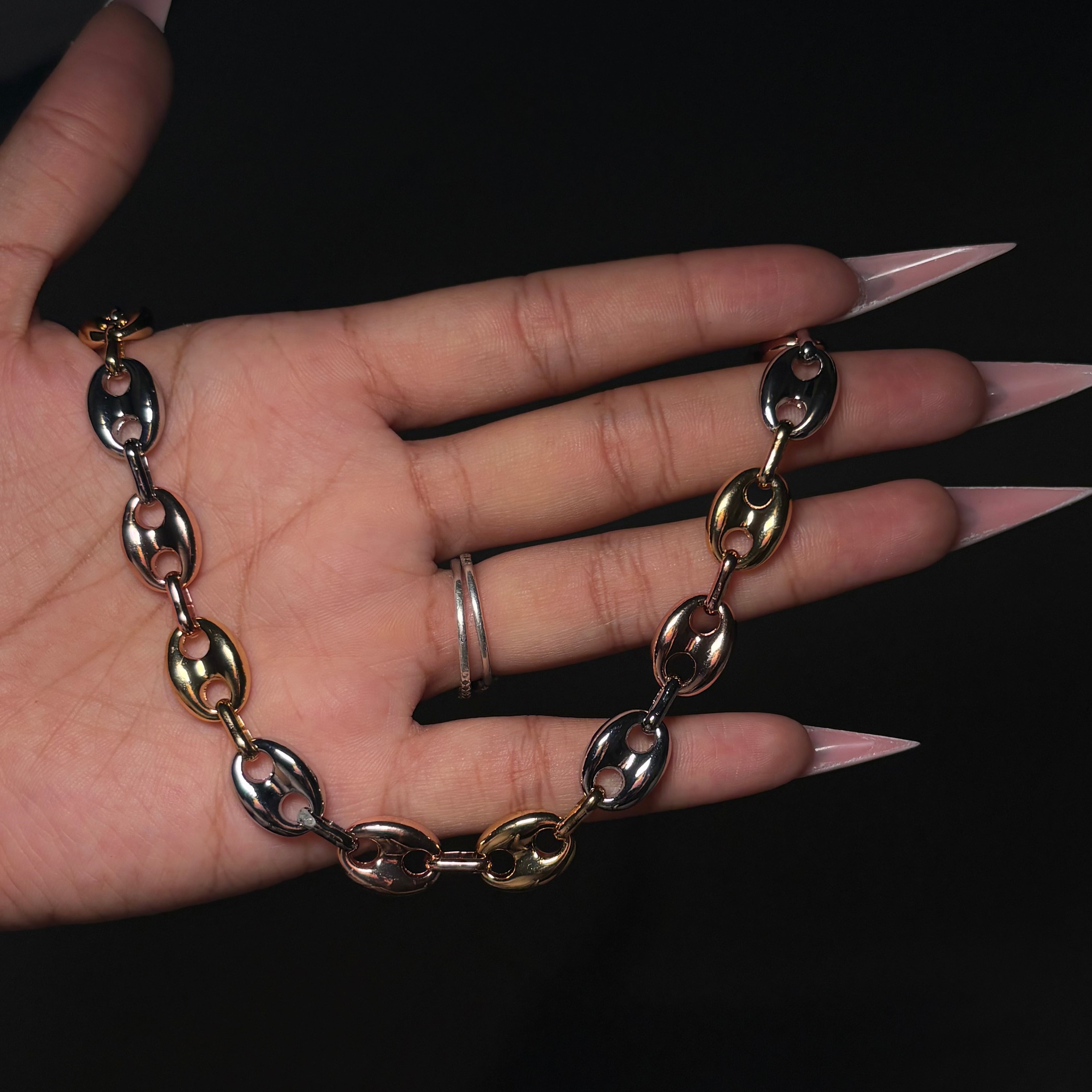 Tri Tone Link Up Anklet (gold silver & rose gold!)