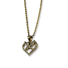 Load image into Gallery viewer, Gold Mariposita Heart Diamond Dainty Necklace
