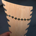 Gold & Black Diamond Dainty Klover Anklet