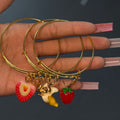 Strawberry Banana 🍌 🍓Gold 3PC Bangle Stack