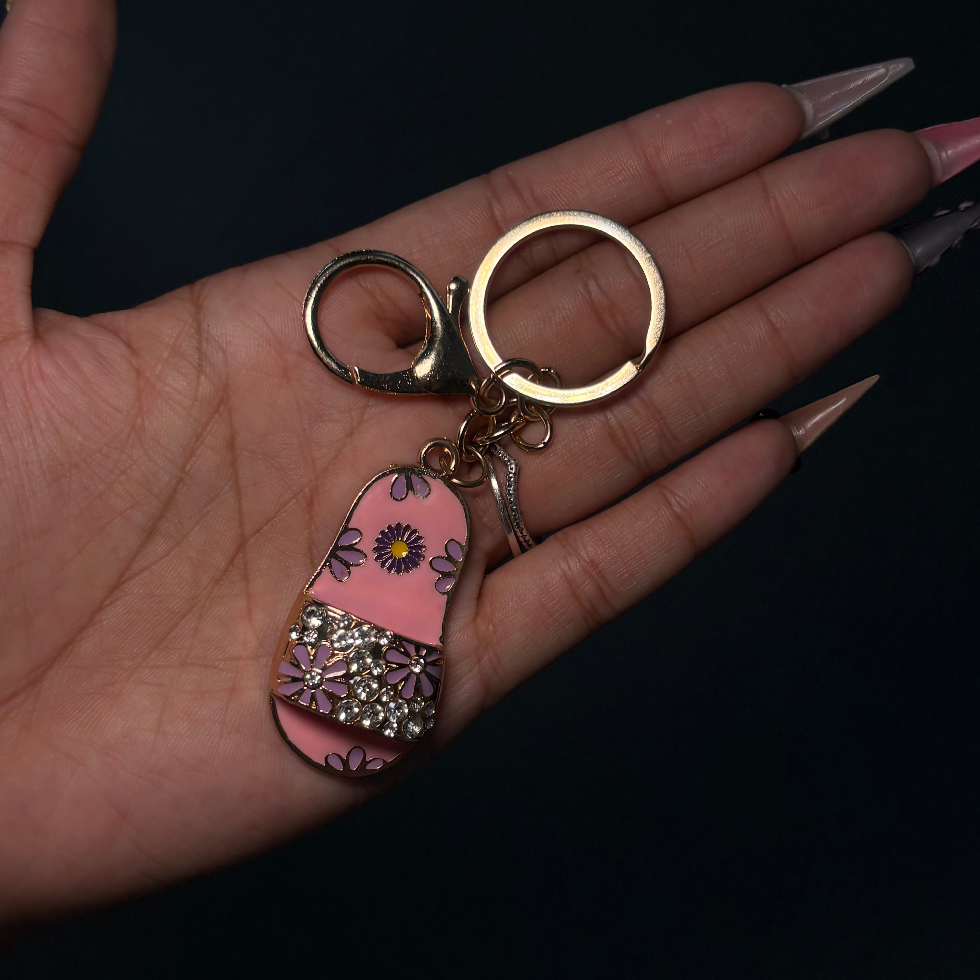Gold & Pink Vacay Purse Charm