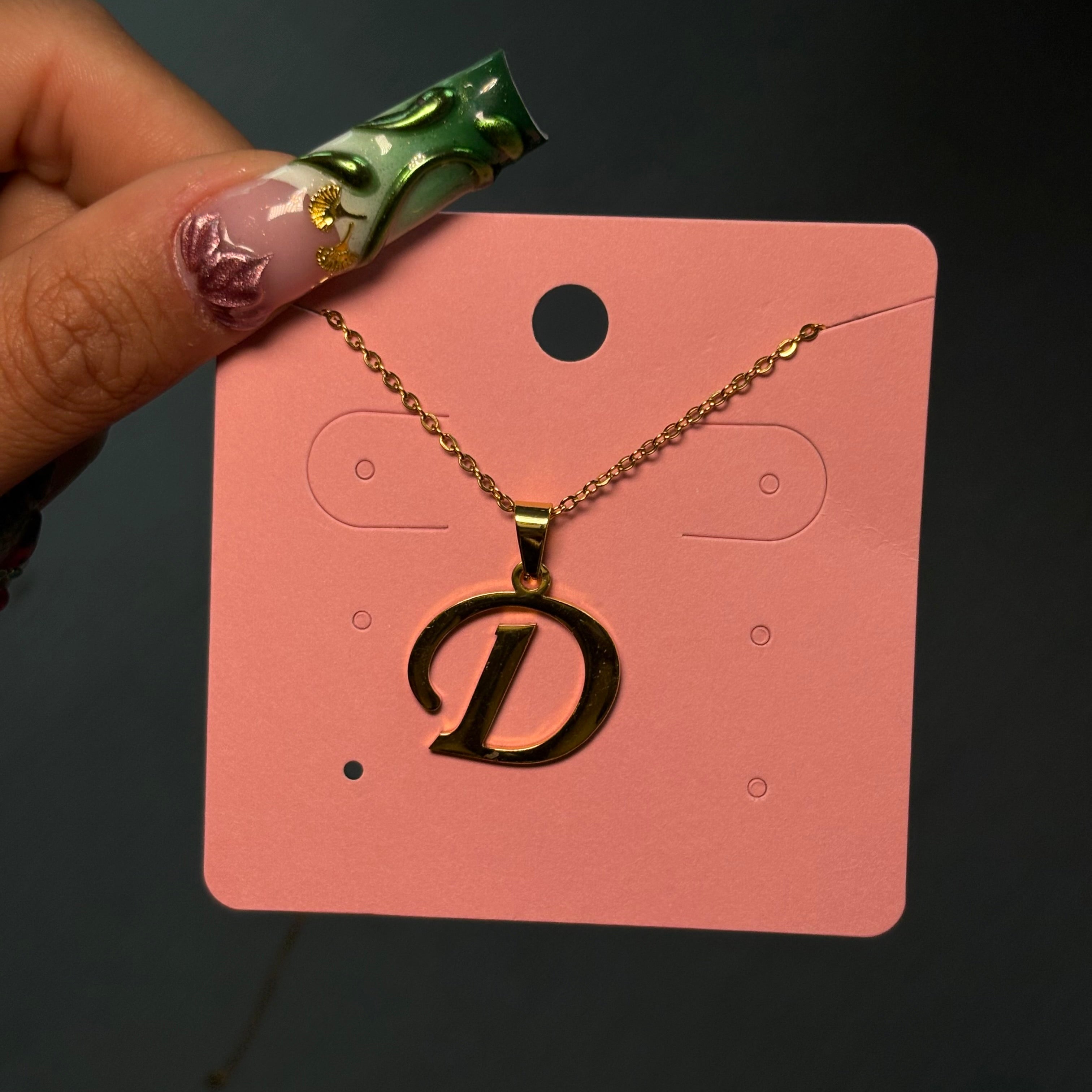 D Initial Gold Necklace