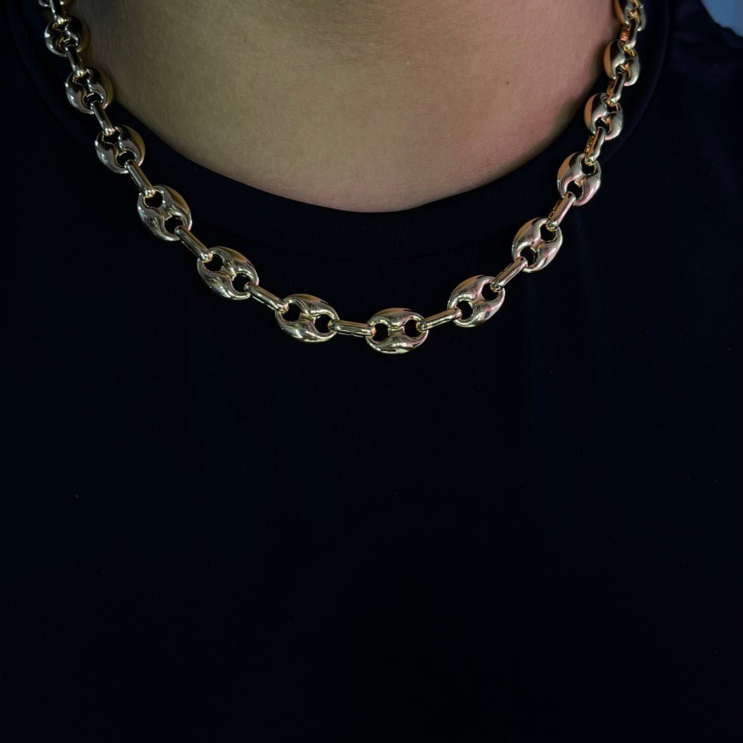 Gold G Cuban Link Necklace 16inches