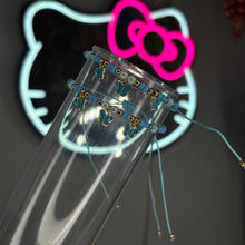 Load image into Gallery viewer, Blue n Gold  3 Butterfly Adjustable String Bracelet
