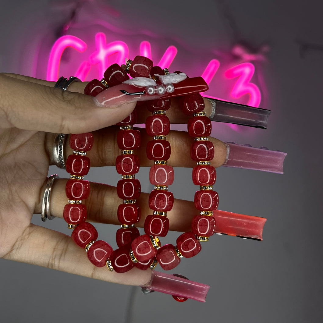 Red Cloud 9 Basic Beaded Bracelet
