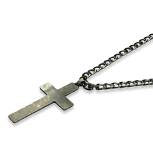 Load image into Gallery viewer, Silver Cuban XL Cross Necklace 20in
