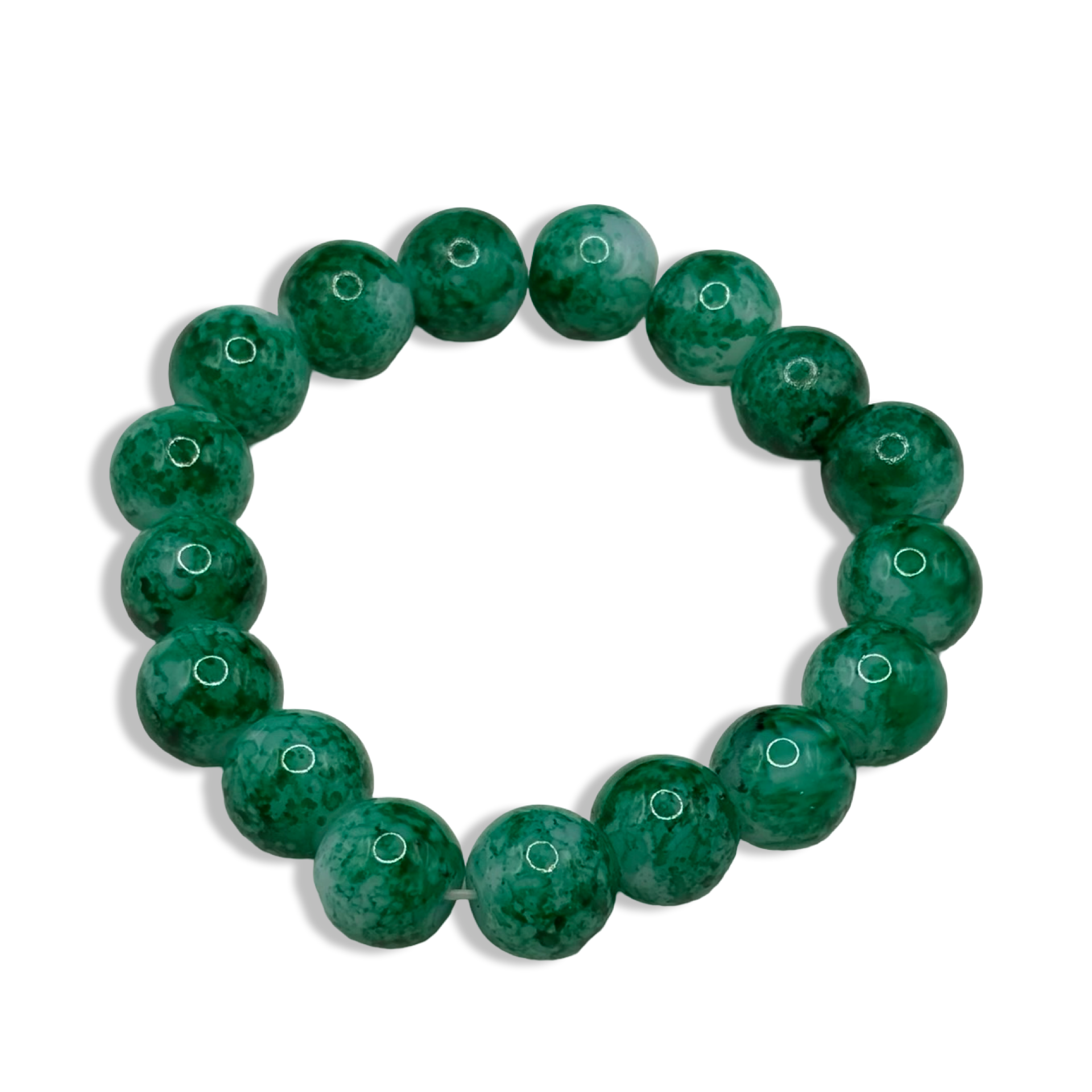 Green 8mm Marble Basic Beaded Bracelet