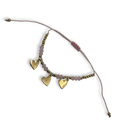 Pink n Gold 3 Hearts Adjustable String Bracelet