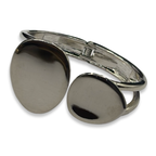 Silver Twin Flame Basic Chunky Bangle