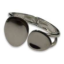 Load image into Gallery viewer, Silver Twin Flame Basic Chunky Bangle
