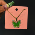 Gold & Green Diamond Mariposita Rope Necklace