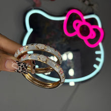 Load image into Gallery viewer, Little Girls Pale Blue &amp; Gold It Girly Bangle
