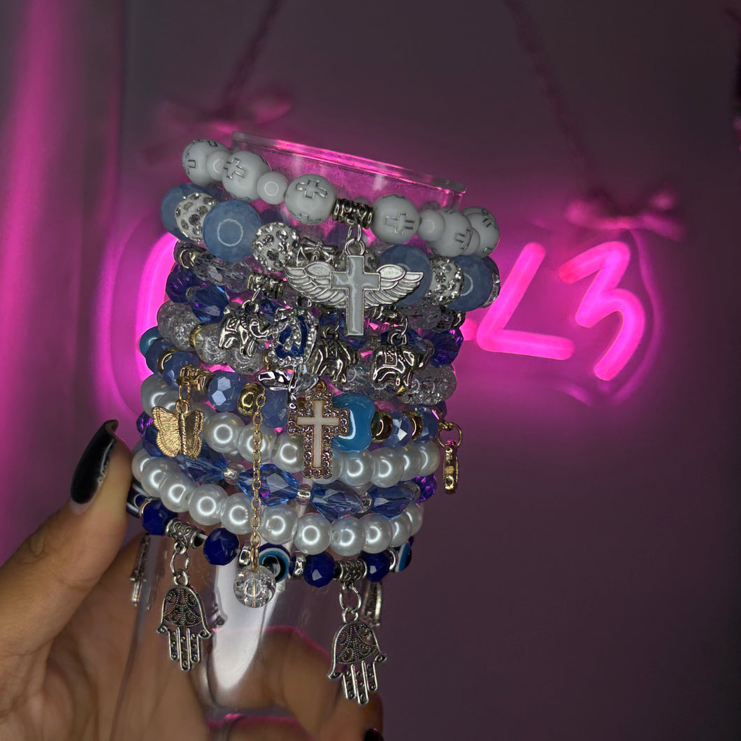 Corpse Bride 2 💙🖤 10PC Meg Stack (Beaded Bracelet Set)