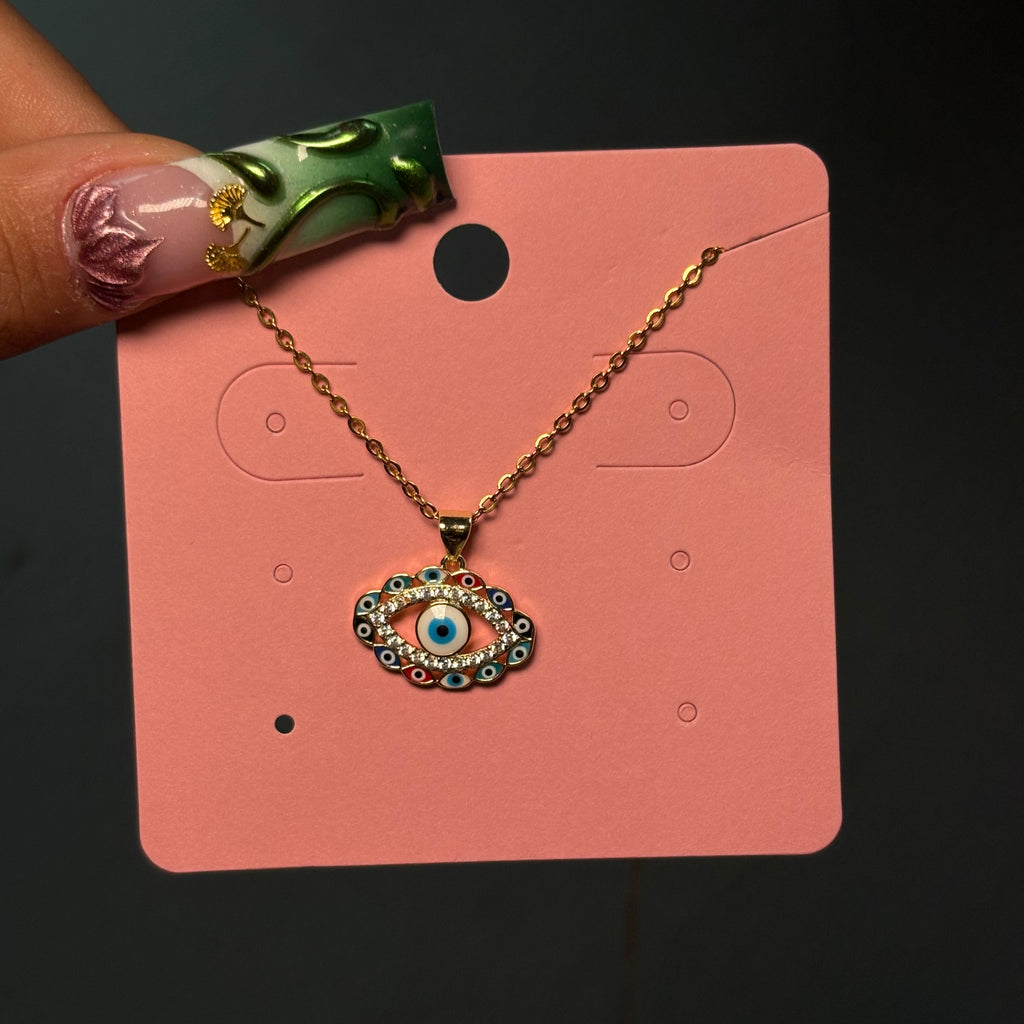 Gold & Rainbow Mal de Ojo Necklace