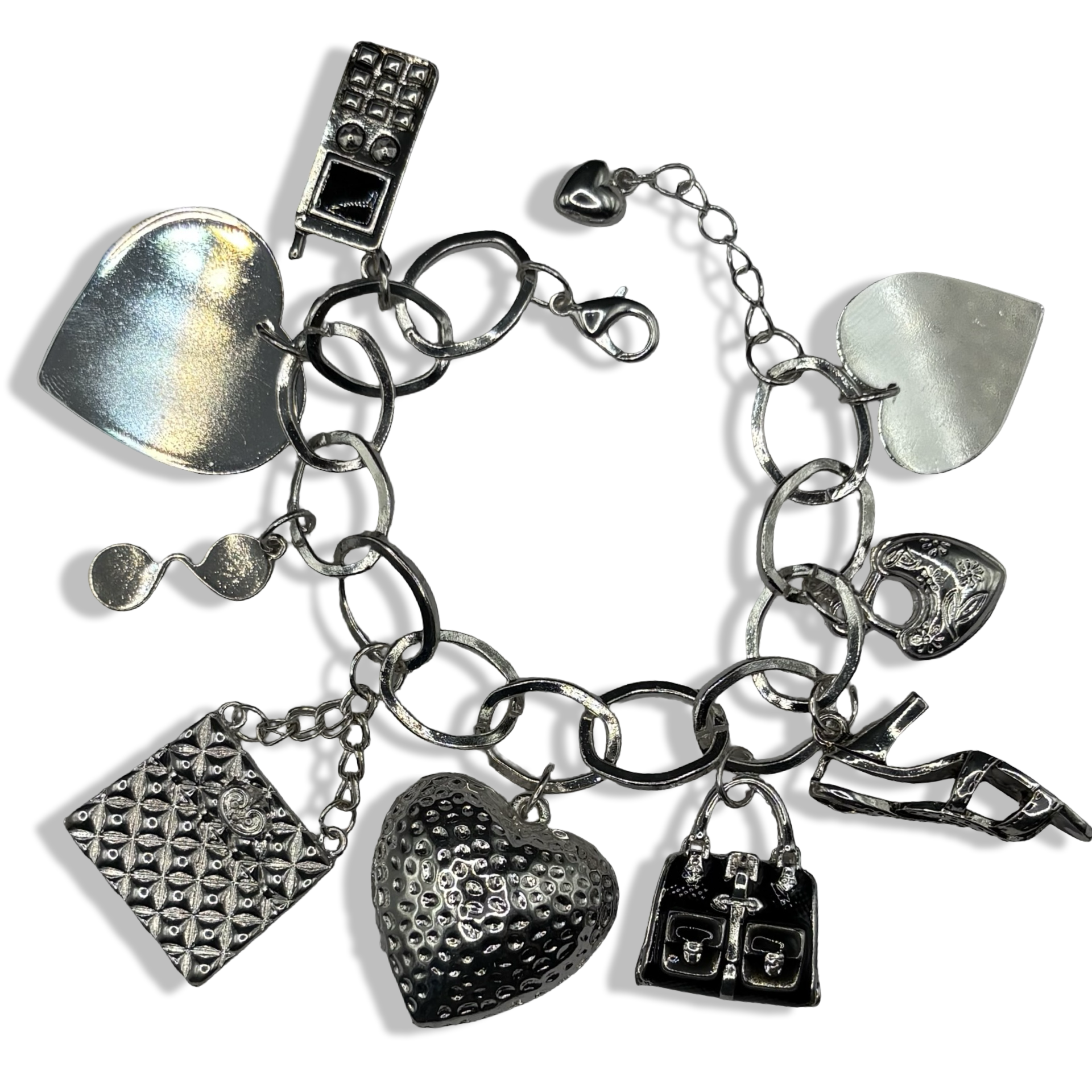 Silver XL Fa$hionista! Charm Bracelet