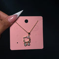 Gold & Pink Waving It Girlie Bow Necklace 🎀