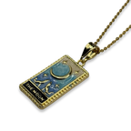Gold Diamond The Moon Card Necklace