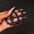 Black & Blue Adjustable Beaded Bracelet