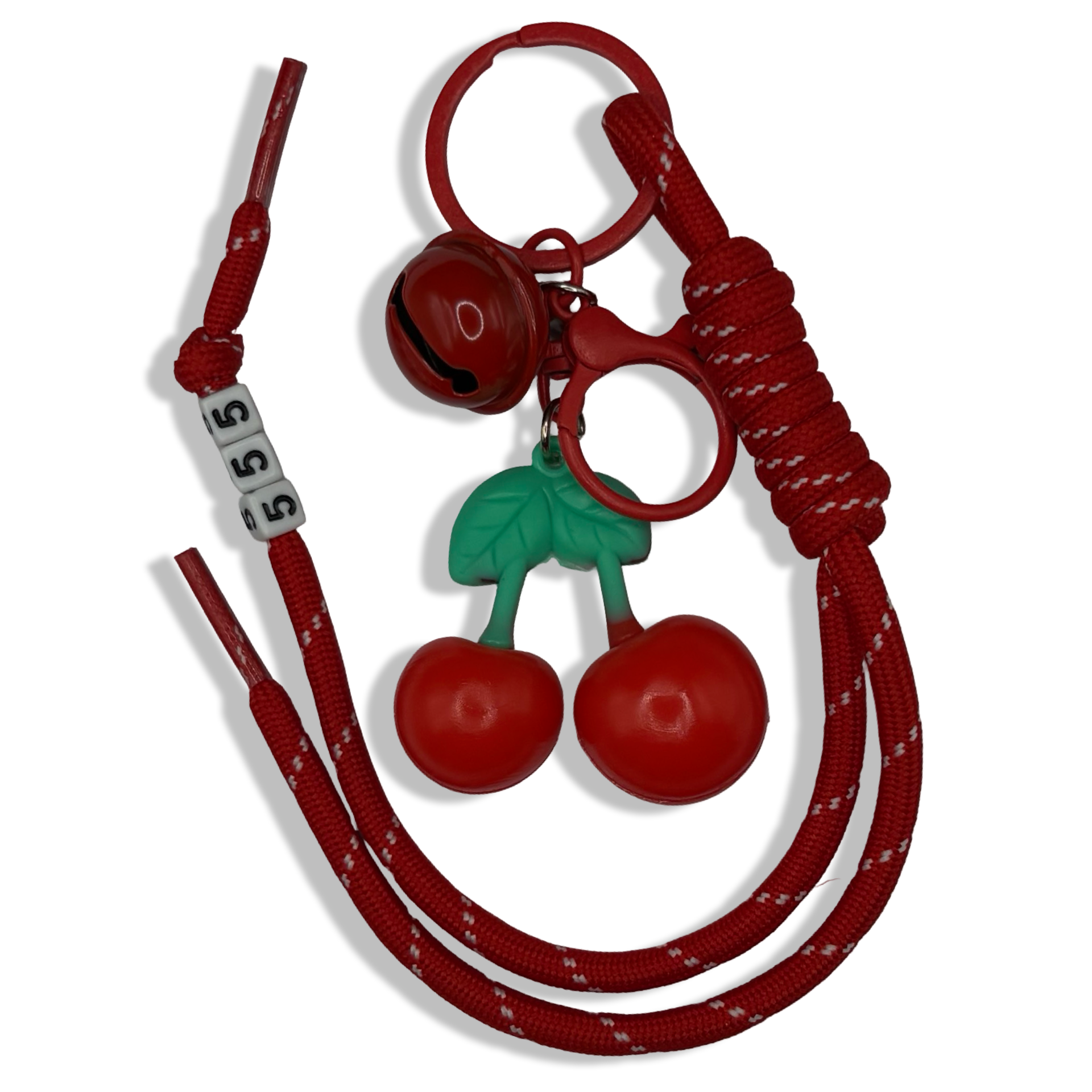 Red 222 Cherry Charm Dangle Keychain + Bagcharm