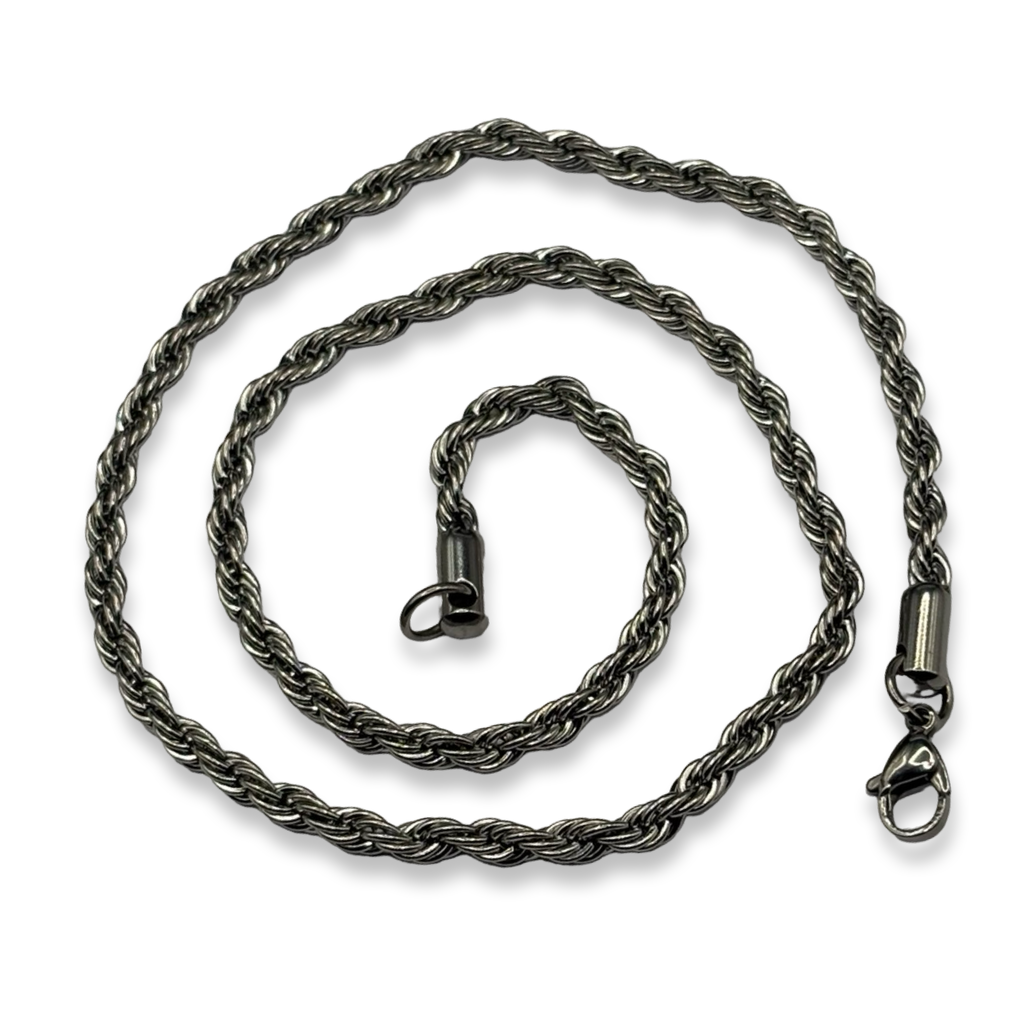 Silver Mini Rope Link Necklace 16inches