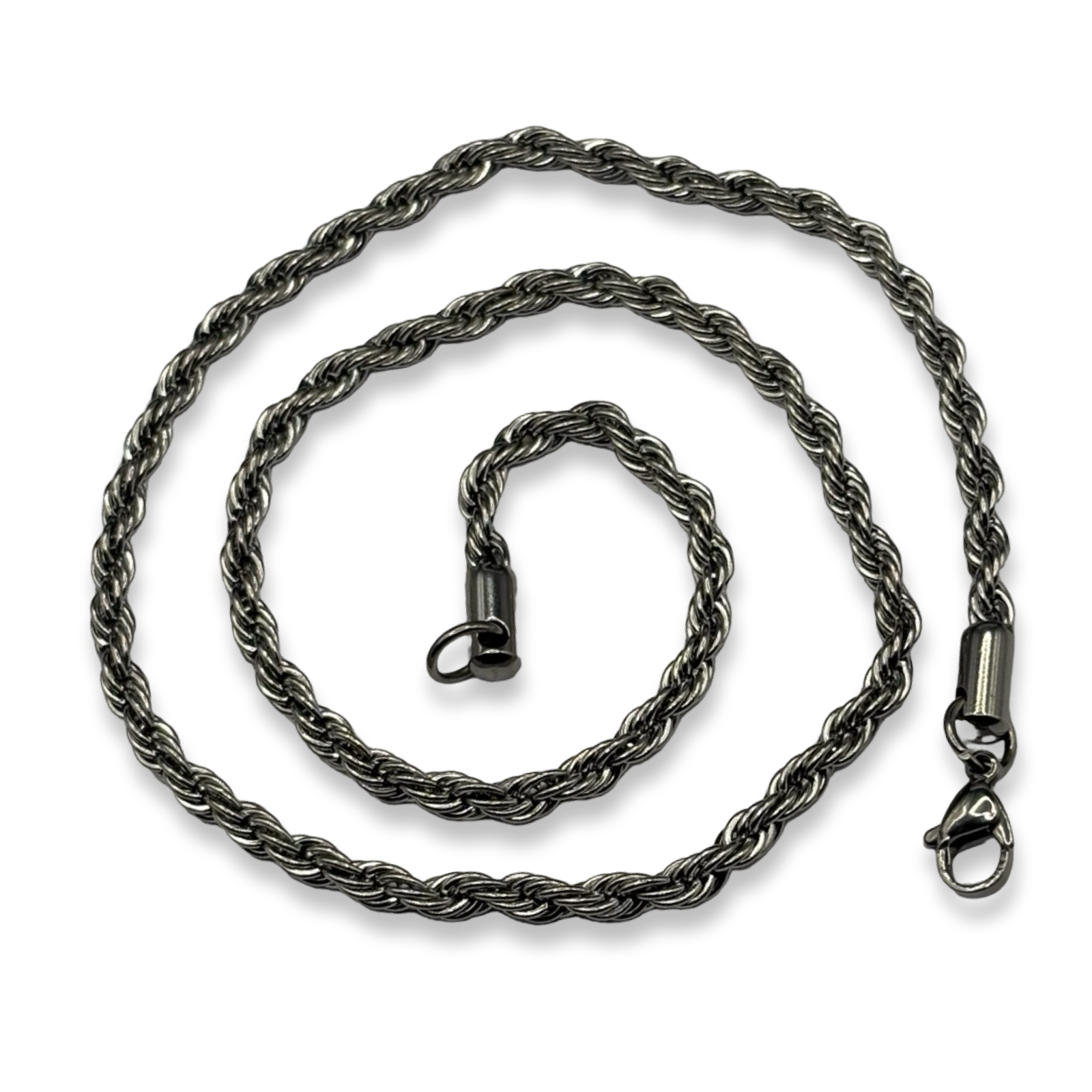 Silver Mini Rope Link Necklace 16inches
