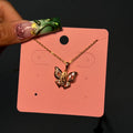Gold Diamond Butterfly Virgencita Necklace
