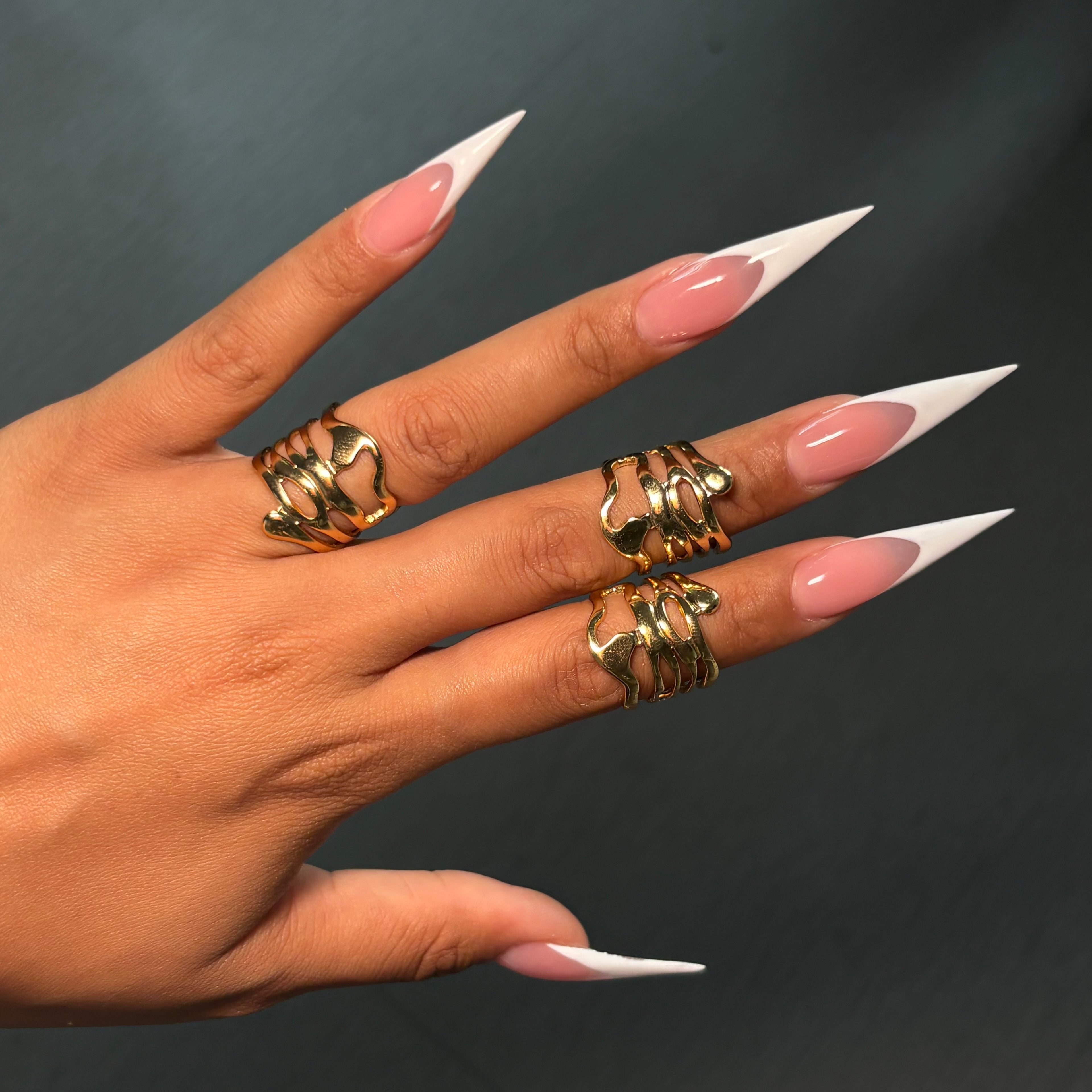 Gold Wave Adjustable Ring