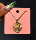 Gold Diamond Fleur Necklace