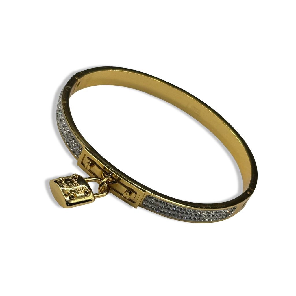 Gold Forever Love Lock Bangle