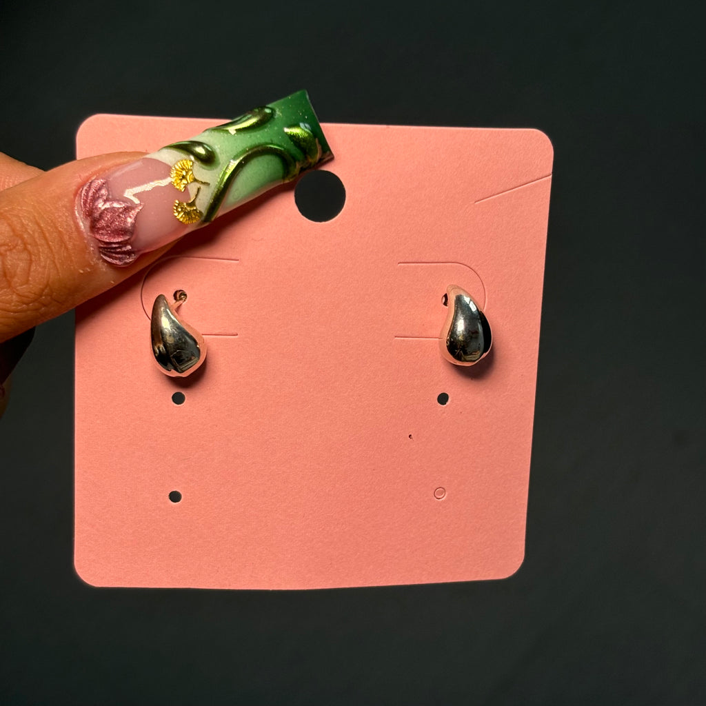 Silver Mini Blurr Stud Earrings