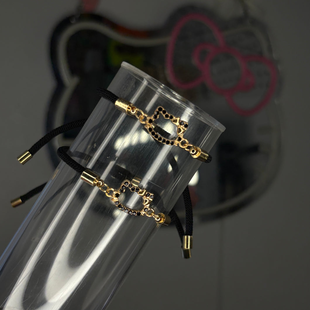 Black & Gold It Girlie Adjustable Bracelet