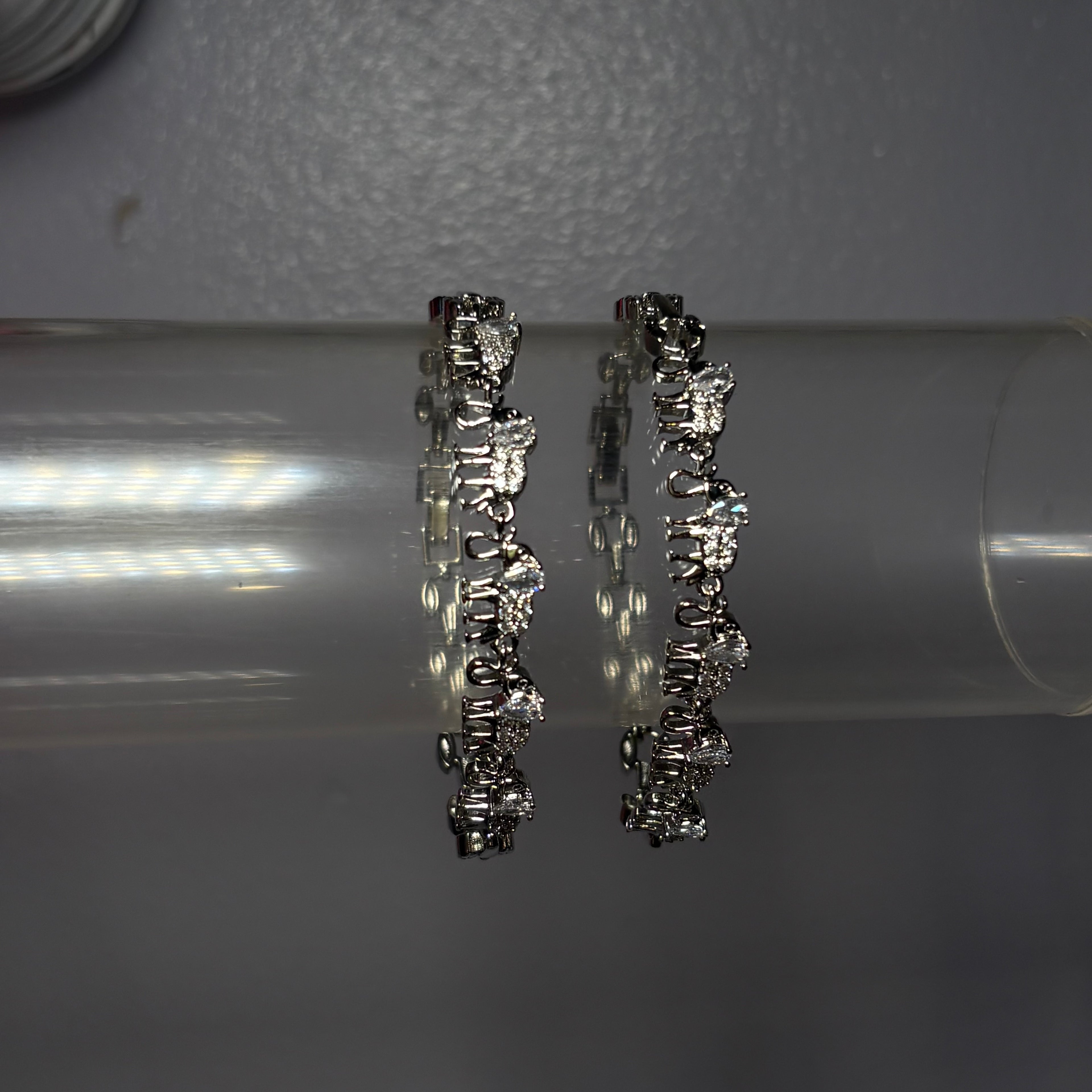 Silver Diamanté Elephant Tennis Bracelet