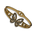 Gold Diamond Flutter Cuff (Opens Between Wings)