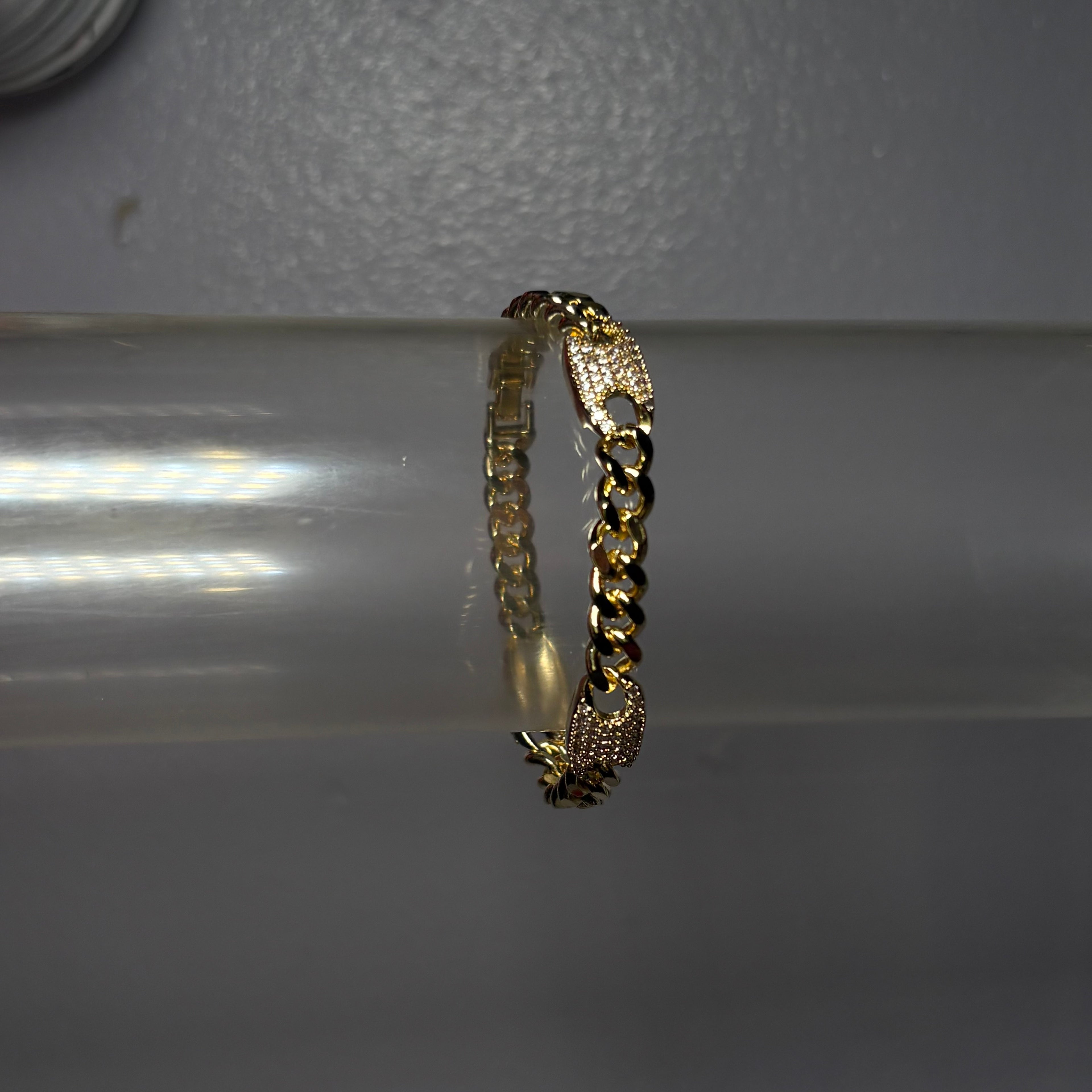 Gold Diamanté Link Up Tennis Bracelet