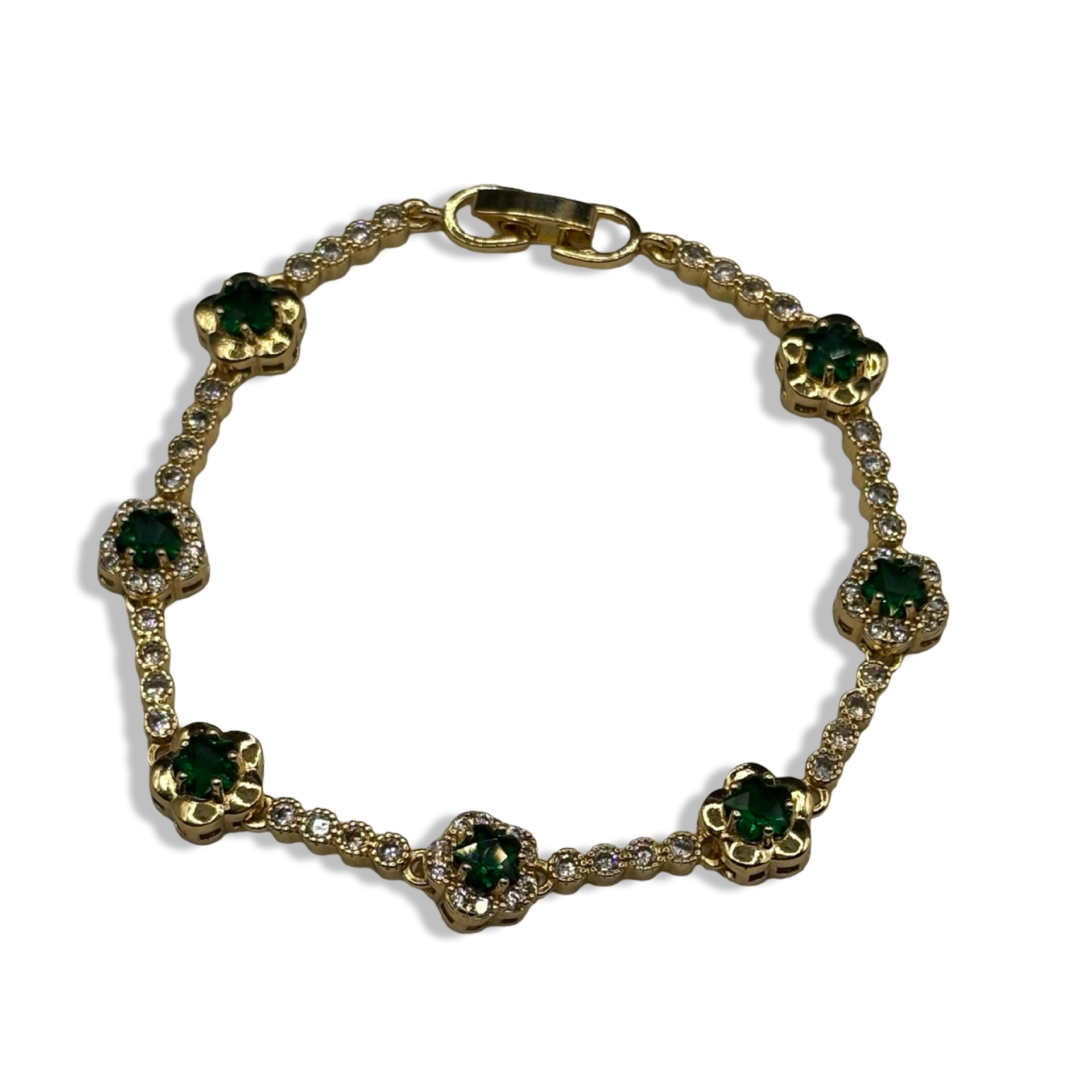 Green & Gold  Mini Flora Tennis Bracelet