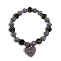 Purple & Gold Cherry Luver Beaded Braceler