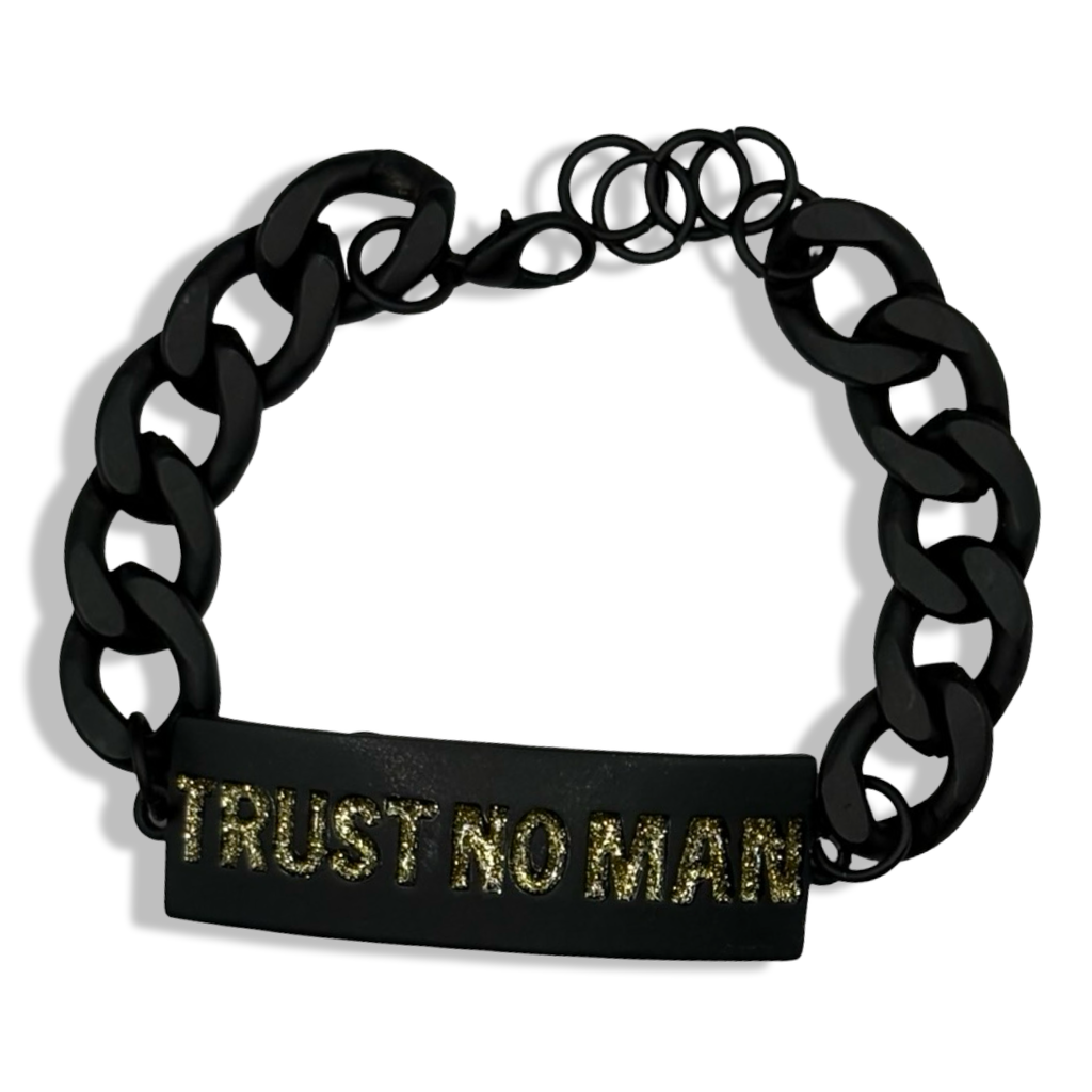 Trust No Man Glitter Tennis Bracelet