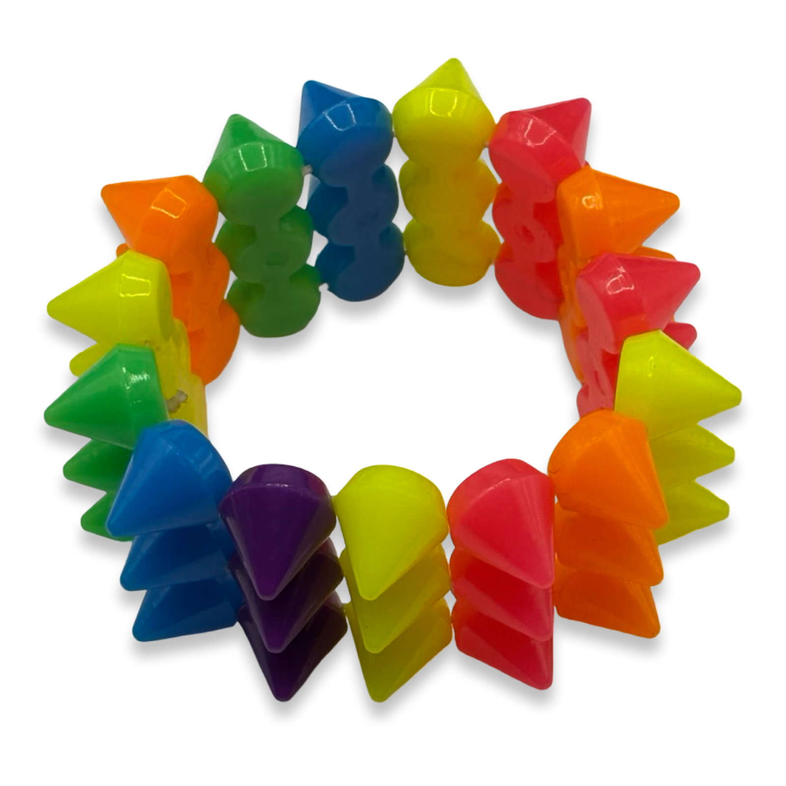 Rainbow Y2K Spike Beaded Bracelet